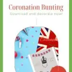 This image is promoting a free download of coronation bunting to decorate for King Charles.
