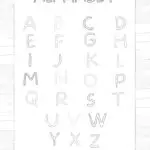 The image shows the alphabet written in a colorful font, with the words "KiddyCharts 2023" written underneath.