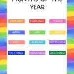 This image is displaying the months of the year in a calendar format.