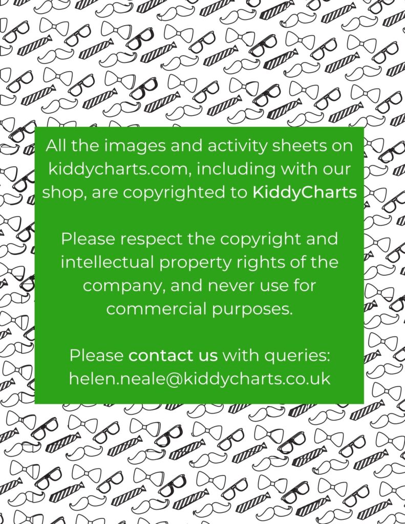 This image is informing viewers that all content on KiddyCharts is copyrighted and should not be used for commercial purposes without permission.