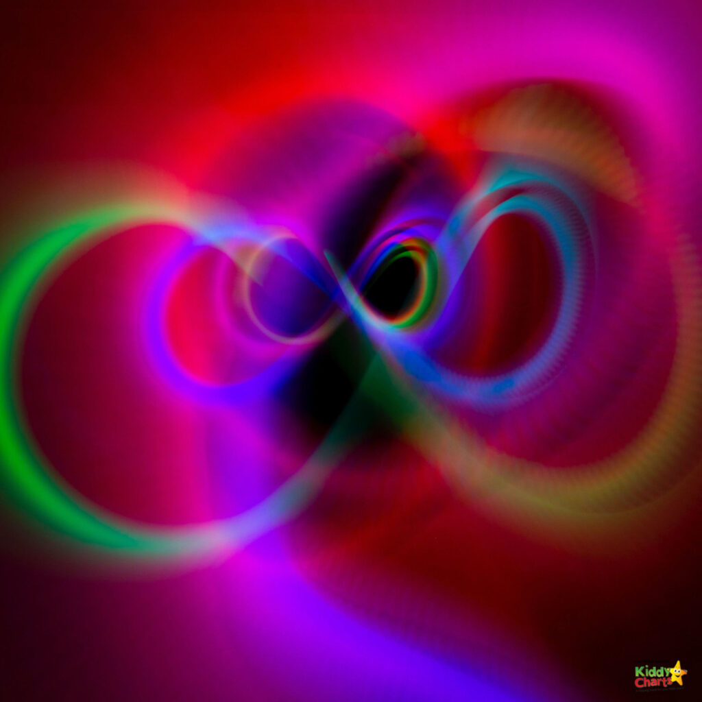 A vibrant vortex of purple, magenta, violet, and light swirls around in an abstract fractal art piece.
