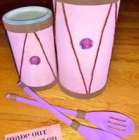 The image shows a craft project made from recycled products, as shared on the website thepinterestedparent.com.