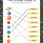 In this image, children are instructed to match the planets with their names in order to learn about the solar system.