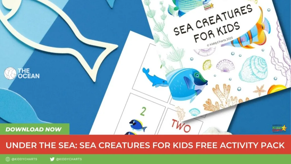 KiddyCharts is offering a free activity pack featuring sea creatures for kids in 2023.