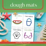 This image shows a variety of summer-themed play dough mats that children can make with a helping hand from Kiddy Charts.