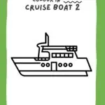 A child is coloring in a picture of a cruise boat on the website KiddyCharts.