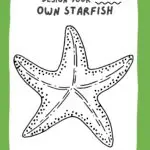 A colorful drawing of a starfish with the text "Design Your Own Starfish" on the website KiddyCharts.