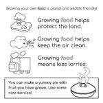 In this image, the benefits of growing your own food are being highlighted to encourage people to be more environmentally friendly.