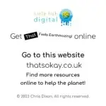 The image is encouraging people to go to the website thatsokay.co.uk to find resources to help the planet in 2023.