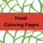 The image is of a website offering free printable food coloring pages for children to enjoy.