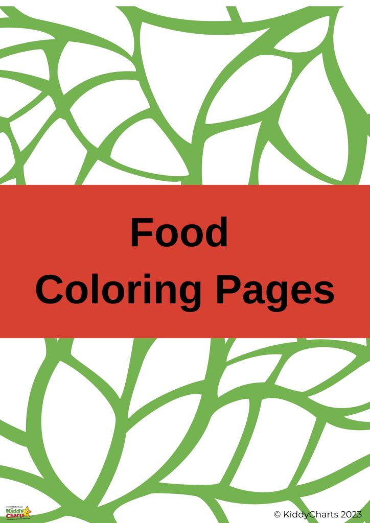The image is of a website offering free printable food coloring pages for children to enjoy.