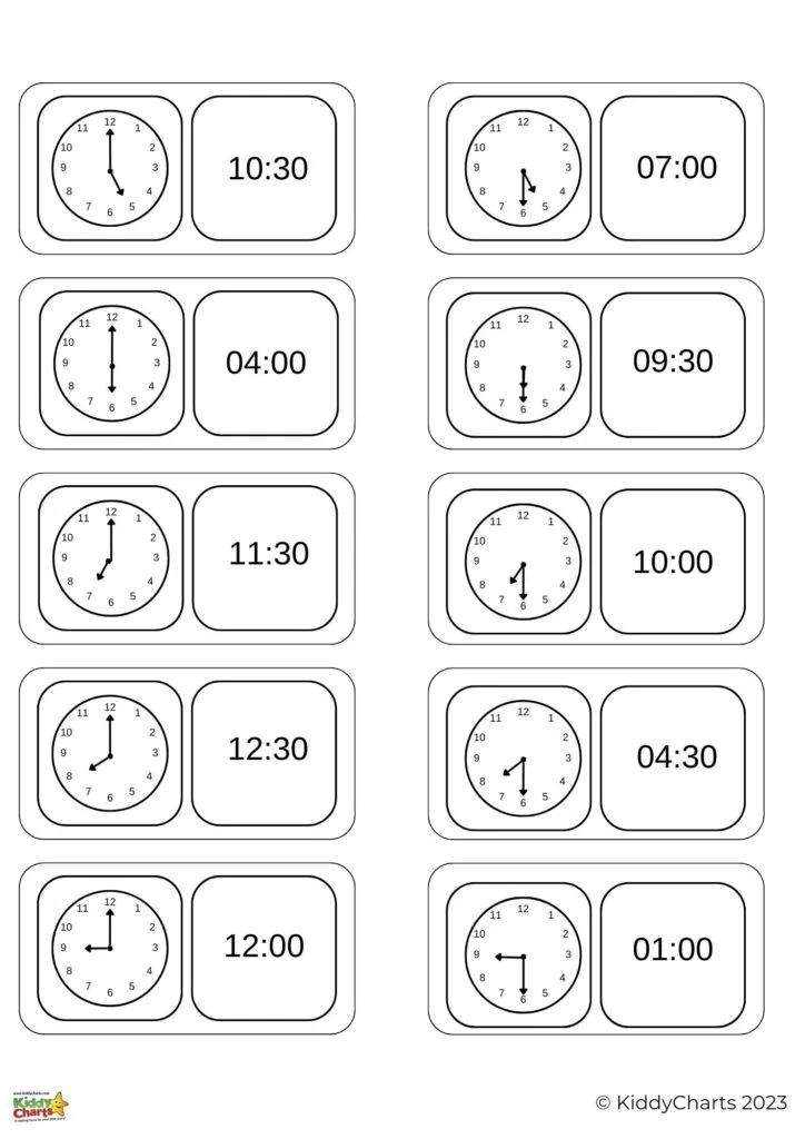 This image is showing a schedule of times and activities for a day.