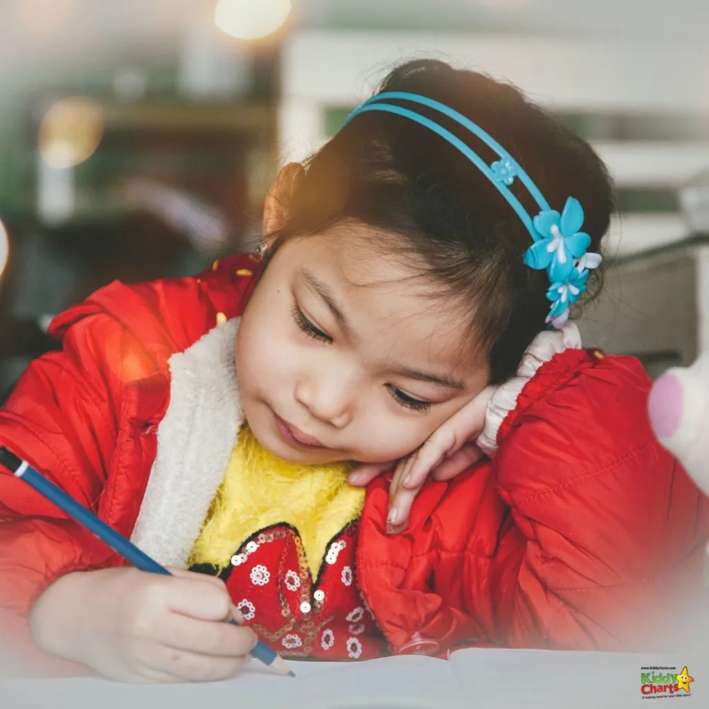 A young person wearing a fashionable headband smiles brightly while sitting indoors.