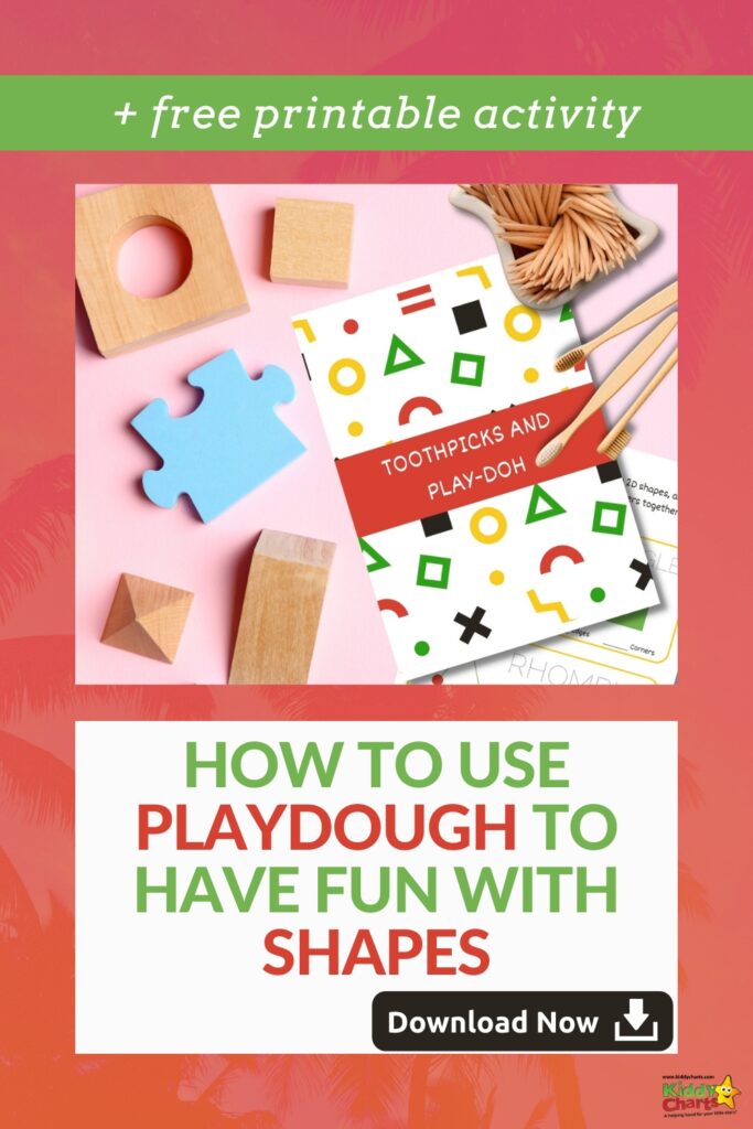 In this image, children can download a free printable activity to use play-dough to have fun with shapes.