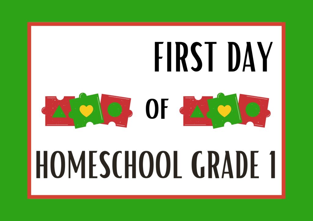 A student is starting their first day of homeschooling for grade 1.