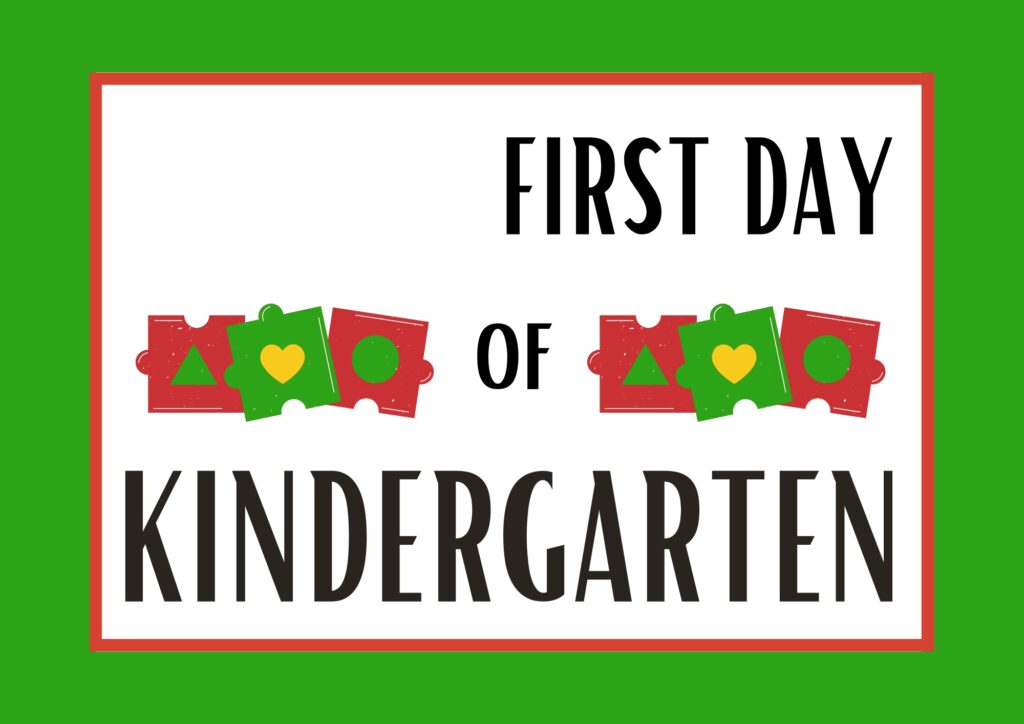 A young child is beginning their first day of kindergarten, starting their educational journey.