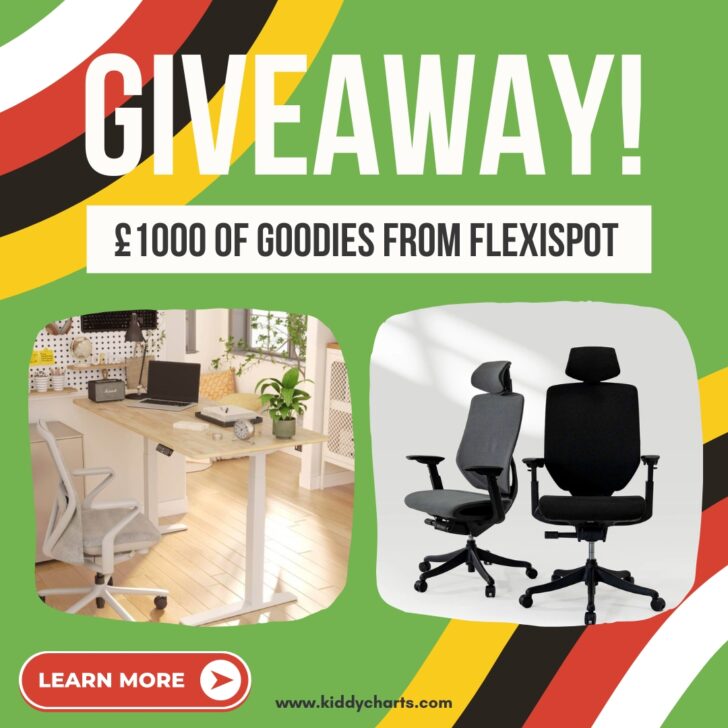 A giveaway is being held by FlexiSpot, offering £1000 worth of goodies to those who learn more about the promotion on the KiddyCharts website.