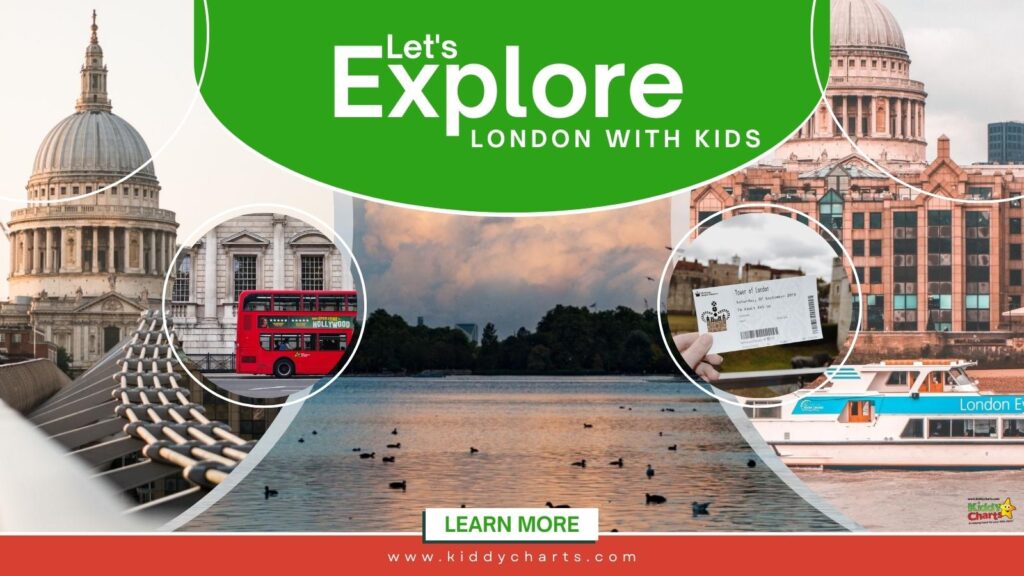 This image is advertising a family-friendly event in London on Saturday, 07 September 2019, to explore the Tower of London and learn more about it through Kiddy Charts.