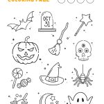 A Halloween-themed coloring page is being used to create a Halloween color palette.