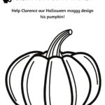 Clarence the Halloween moggy is designing their own pumpkin with the help of KiddyCharts.
