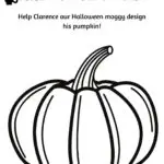 Clarence the Halloween moggy is designing their own pumpkin with the help of KiddyCharts.