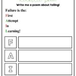 In this image, a person is being asked to write an acrostic poem about the concept of failure.