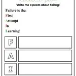 In this image, a person is being asked to write an acrostic poem about the concept of failure.