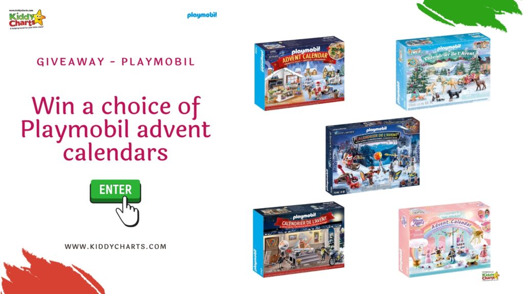 Kiddy Charts is hosting a giveaway for a Playmobil Advent Calendar with the chance to win a choice of Playmobil Novelmore Advent Calendars.