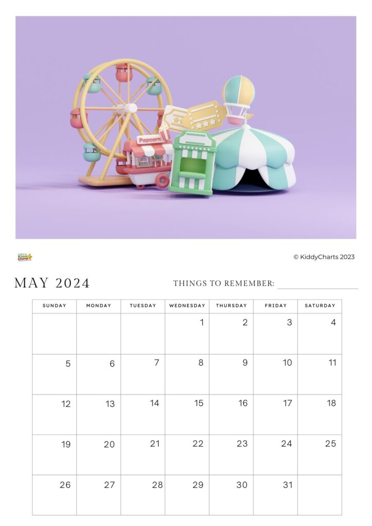 This image is a calendar showing the days of the month of May 2023 with a reminder to remember the days of the week.