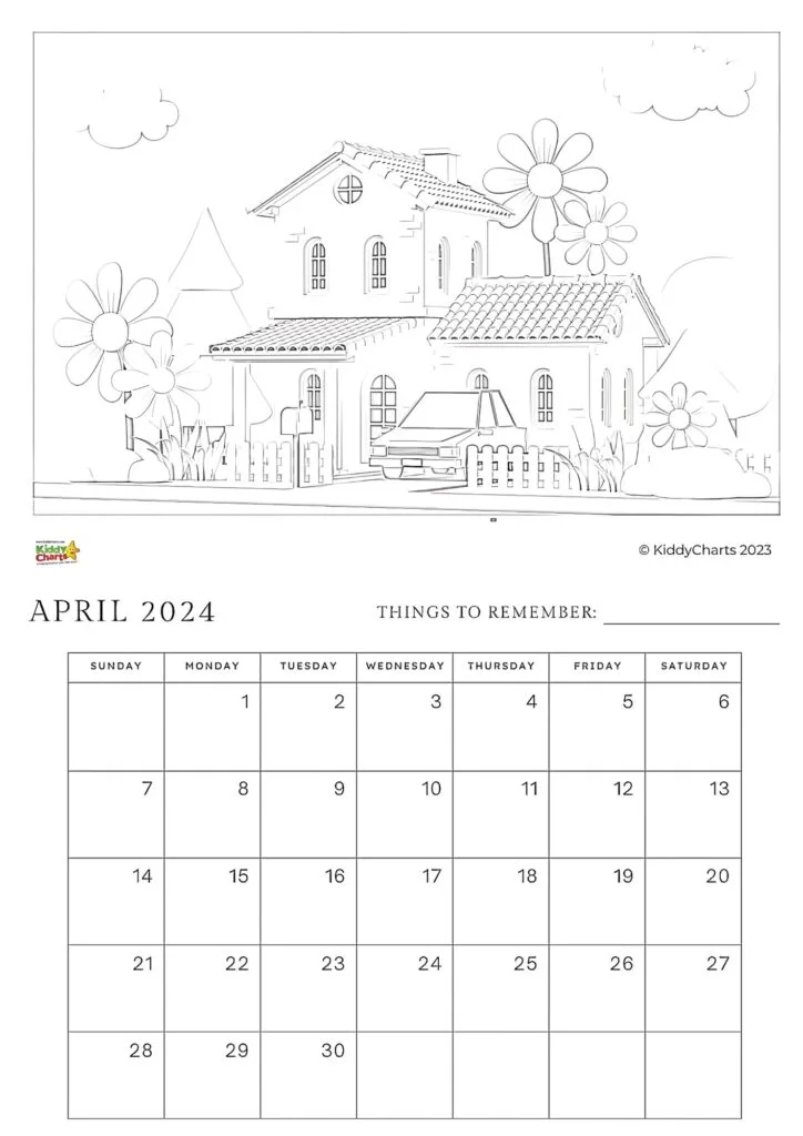 This image is a calendar for April 2023, listing the days of the week for each day of the month.