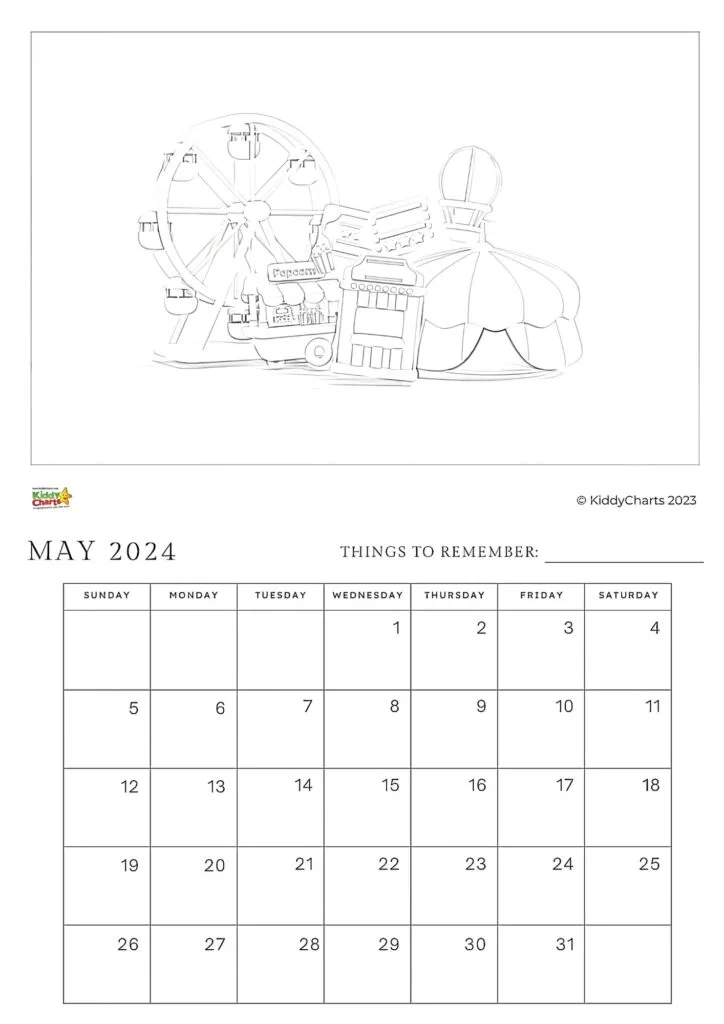This image is a calendar showing the days of the month for May 2023 and May 2024.