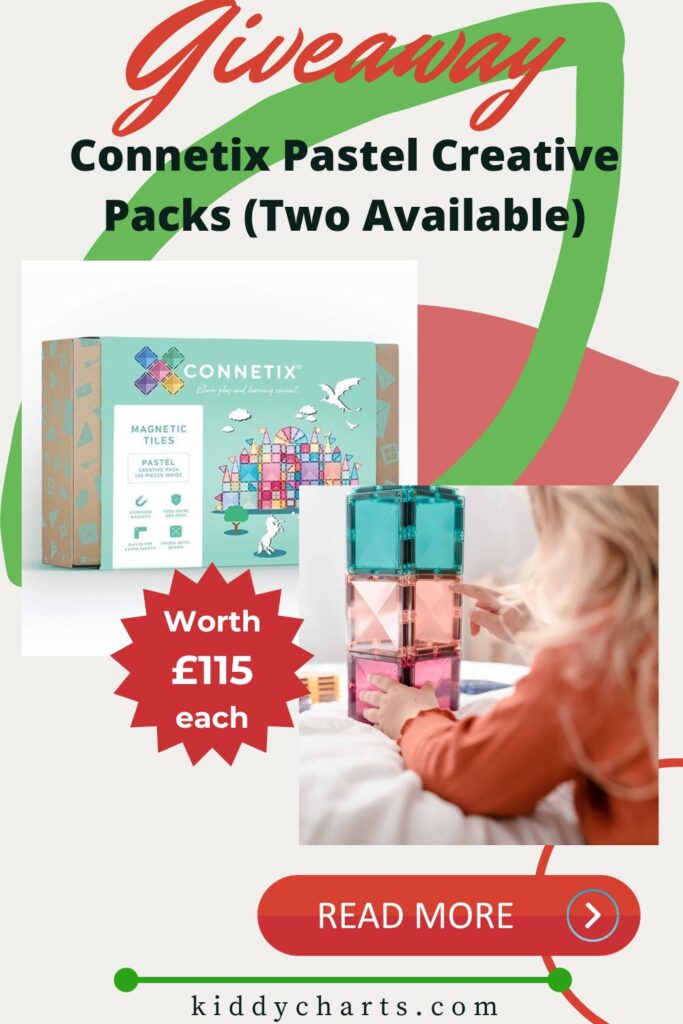 This image is advertising two Connetix Pastel Creative Packs, which are magnetic tiles worth £115 each.