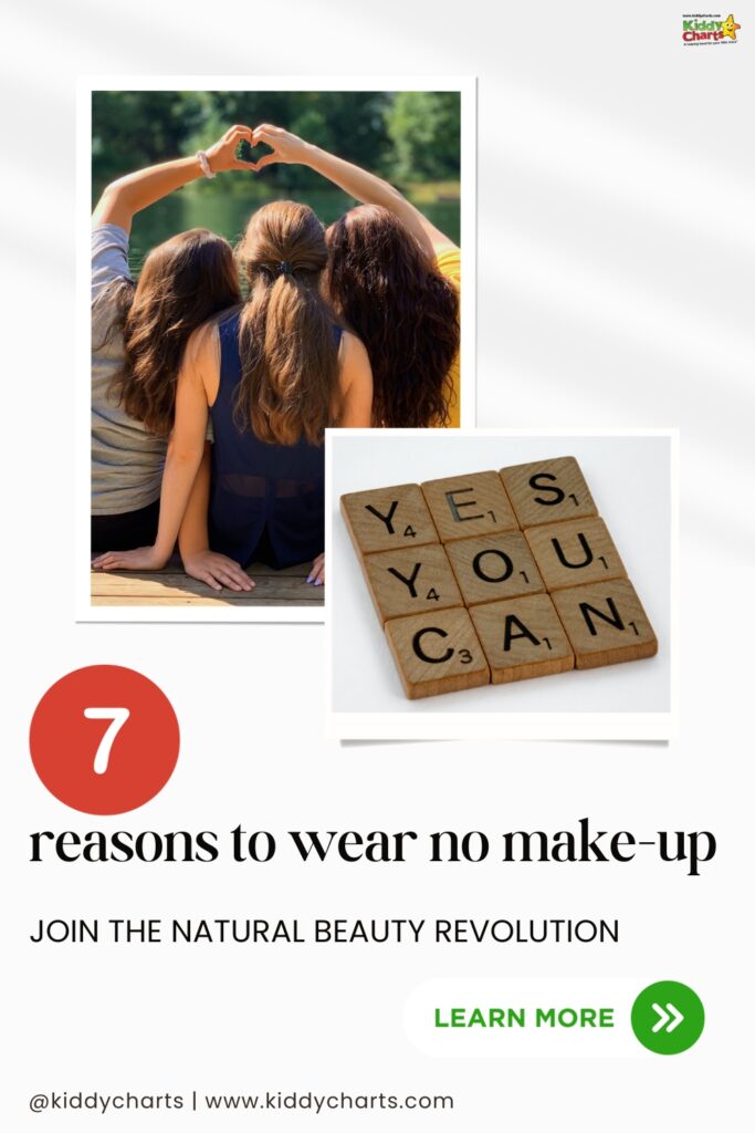 The image is promoting a campaign to encourage people to embrace their natural beauty by not wearing makeup, and provides seven reasons to join the natural beauty revolution.