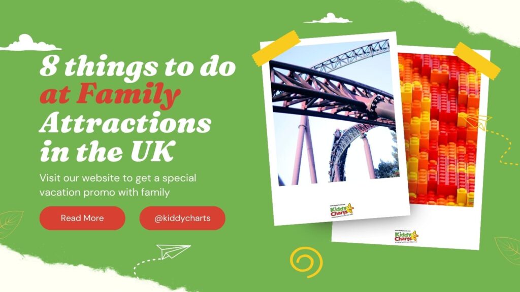 This image is promoting a special vacation promotion with Kiddy Charts for family attractions in the UK.