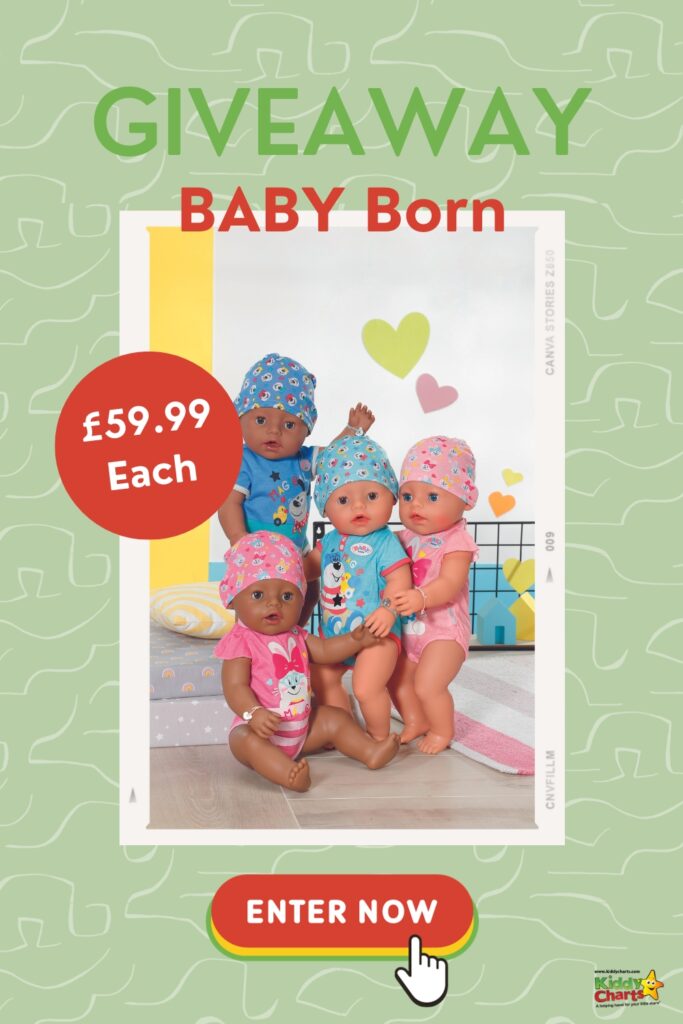 A website is offering a giveaway of 20 Baby Born Canvas Stories worth £59.99 each to enter.