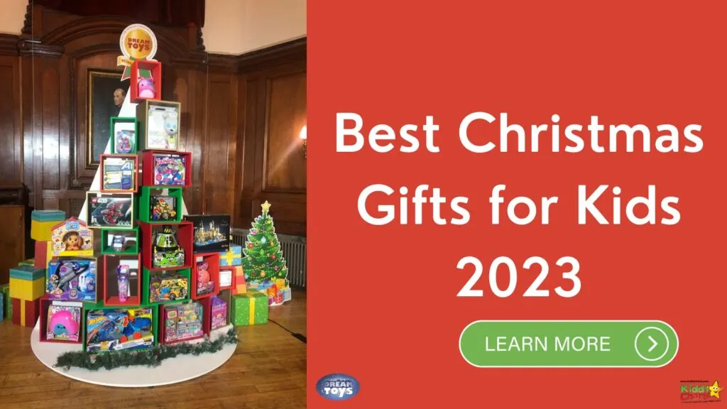 This image is advertising Dream Toys Retana as the best Christmas gifts for kids in 2023, with a link to Kiddy Charts to learn more.