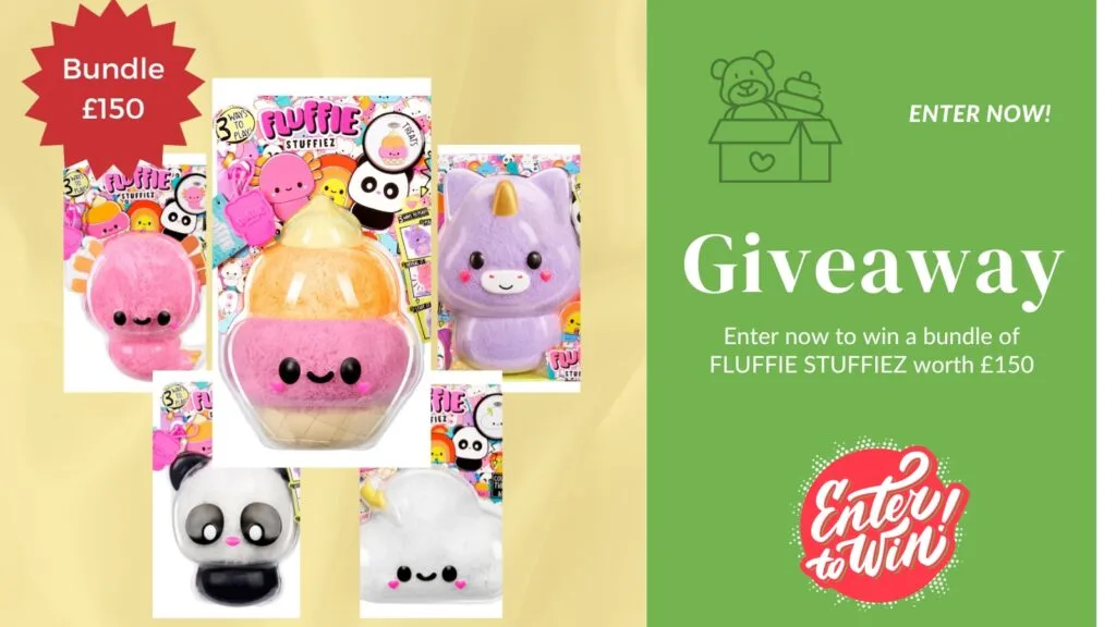 People are being invited to enter a giveaway to win a bundle of FLUFFIE STUFFIEZ worth £150.