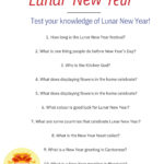 The image shows a colorful worksheet titled "Lunar New Year" with questions to test knowledge of the festival's traditions and customs, also promoting an activity pack.