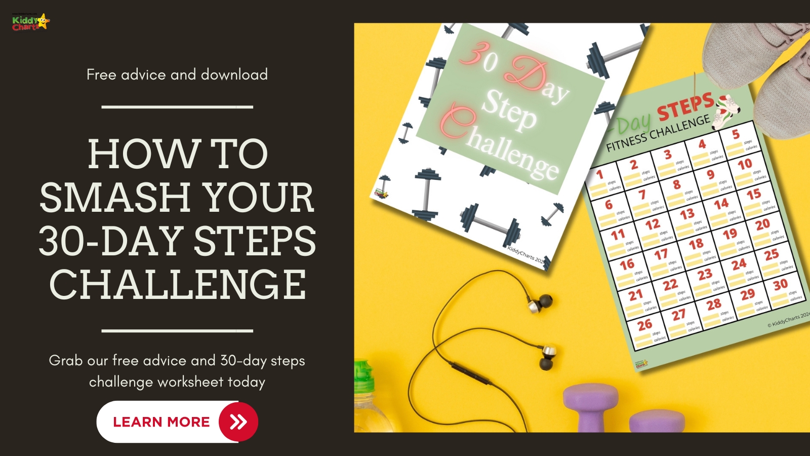 30-day steps challenge for work or play: Includes printable