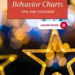 An online ad featuring a number '15' and the text "Behavior Charts Tips for Toddlers" with 'Learn More' buttons against a blurred lights background.