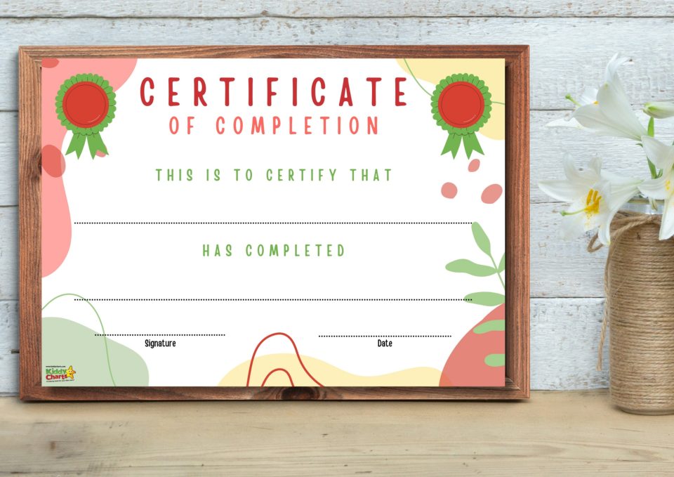 Free printable certificate of completion for kids and adults