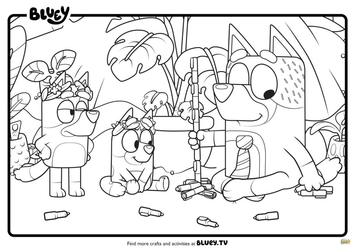 Discover the best Bluey colouring pages