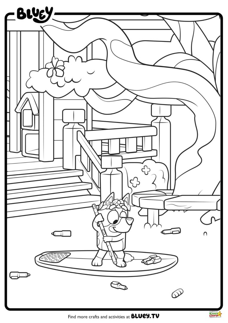 Discover the best Bluey colouring pages