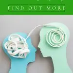 Illustration of two profiles, connected by a shoelace, symbolizing empathy. Text promotes teaching empathy to kids. Website link at bottom.