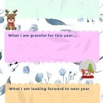 Festive-themed chart with sections titled: "My favorite family tradition," "What I am grateful for," and "What I am looking forward to."