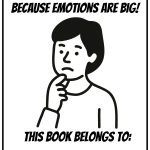 Illustrated cover with text "Worry Worksheets Because Emotions Are Big." Features a thoughtful person and space to write ownership. Includes KiddyCharts logo.