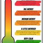 A colorful chart titled "How Worried Am I?" shows worry levels from "Very Big Worry" to "Very Calm."