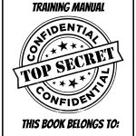 Cover of a "Junior Secret Agent Training Manual," marked "Top Secret" and "Confidential." Features a space to personalize ownership.
