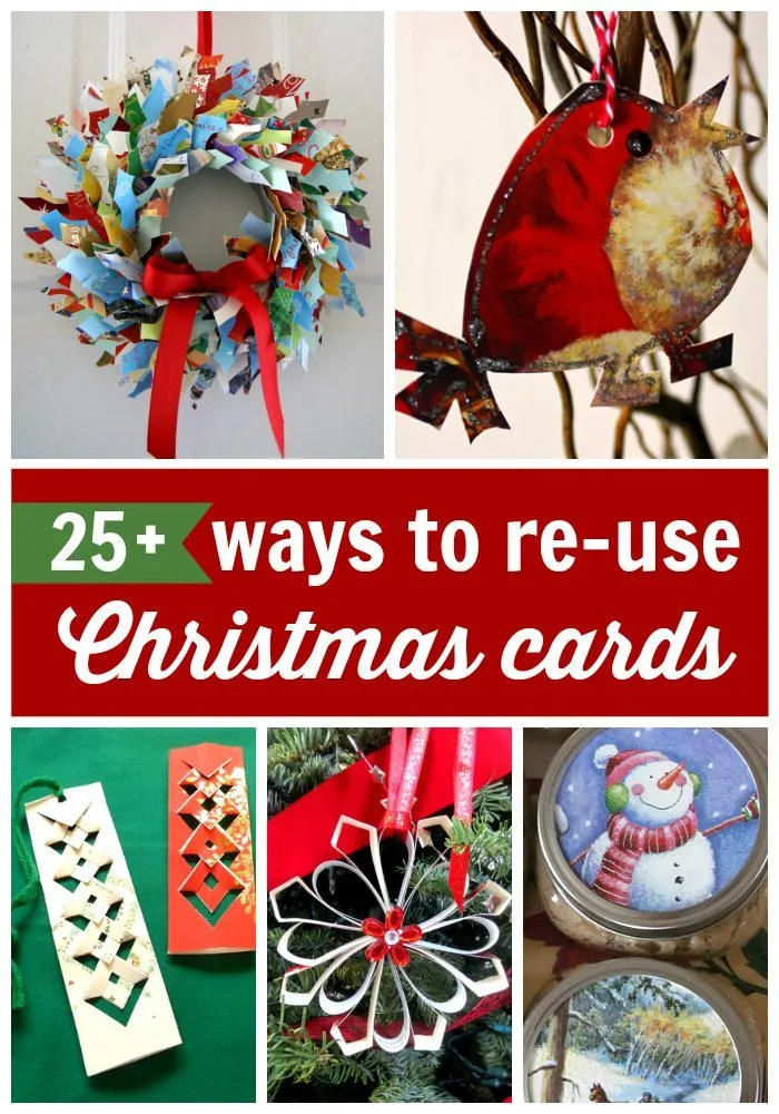 Christmas cards everywhere after the big day - so how can we reuse and recyle Christmas Cards as we are boud to have so many of them. Here are 25 awesome ideas for you all!