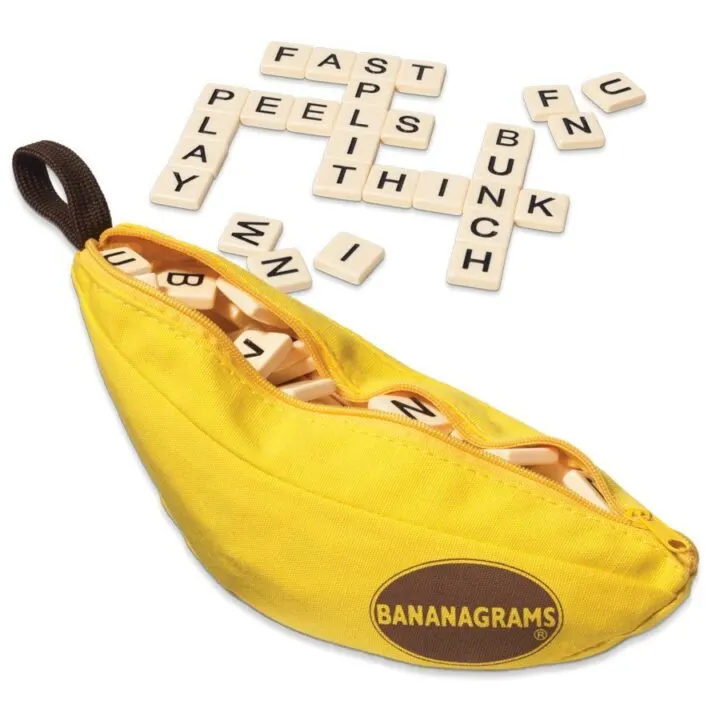 Two people are playing the word game Bananagrams®.